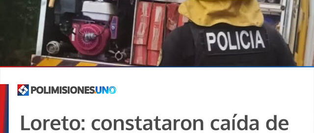 Loreto: constataron caída de cable sobre la Ruta Nacional 12 tras el temporal